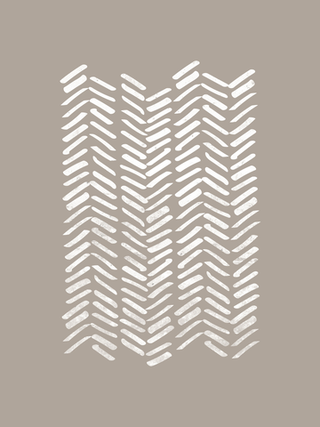 Poster mit weißem Muster auf beigem Hintergrund.