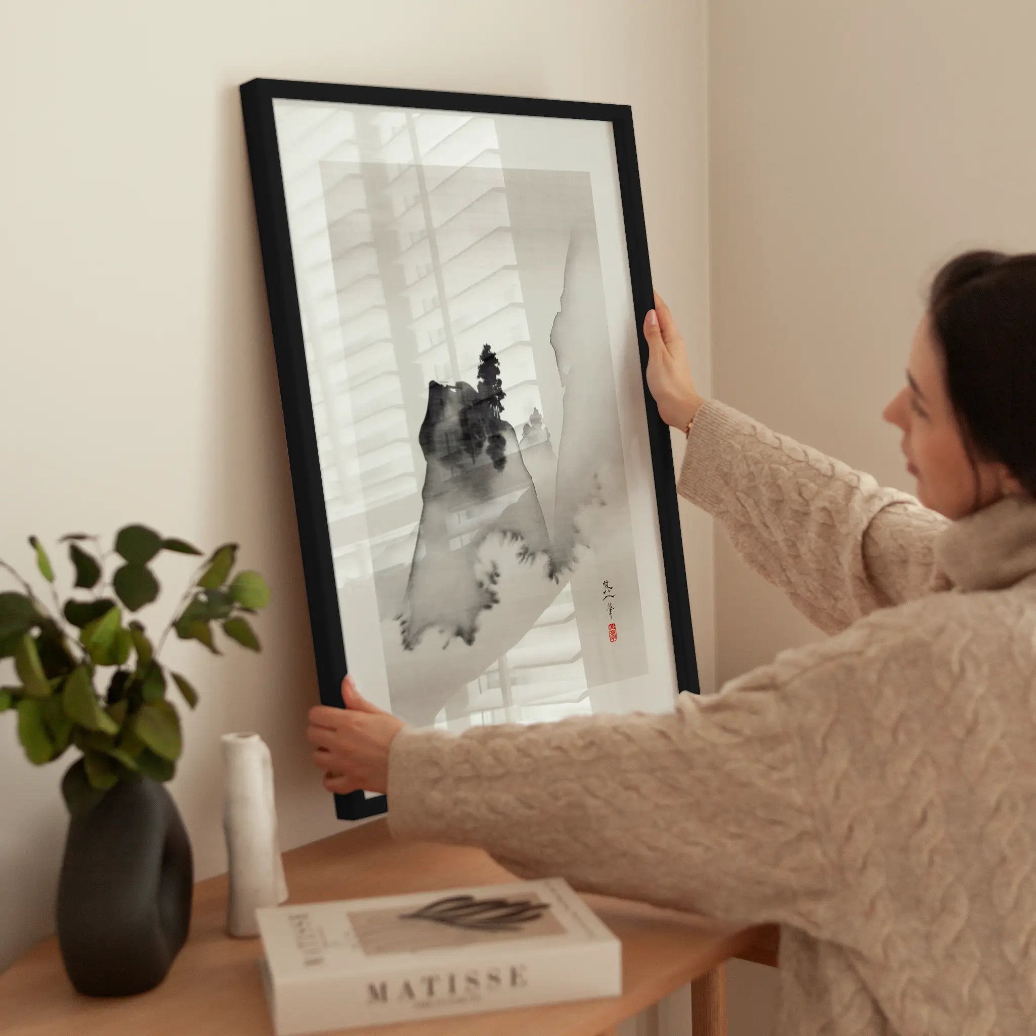 Misty Chinese Mountain wird aufgehängt