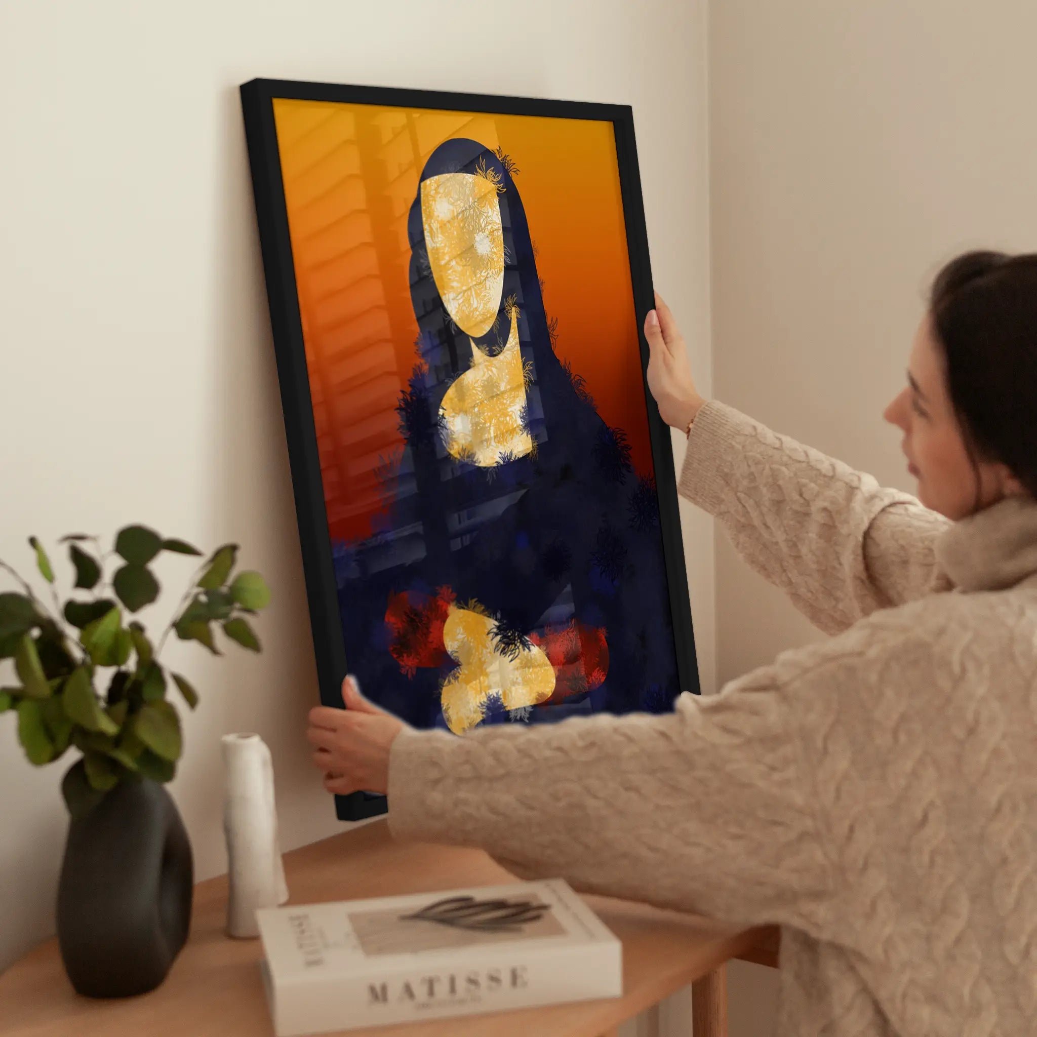 Mona Lisa wird aufgehängt