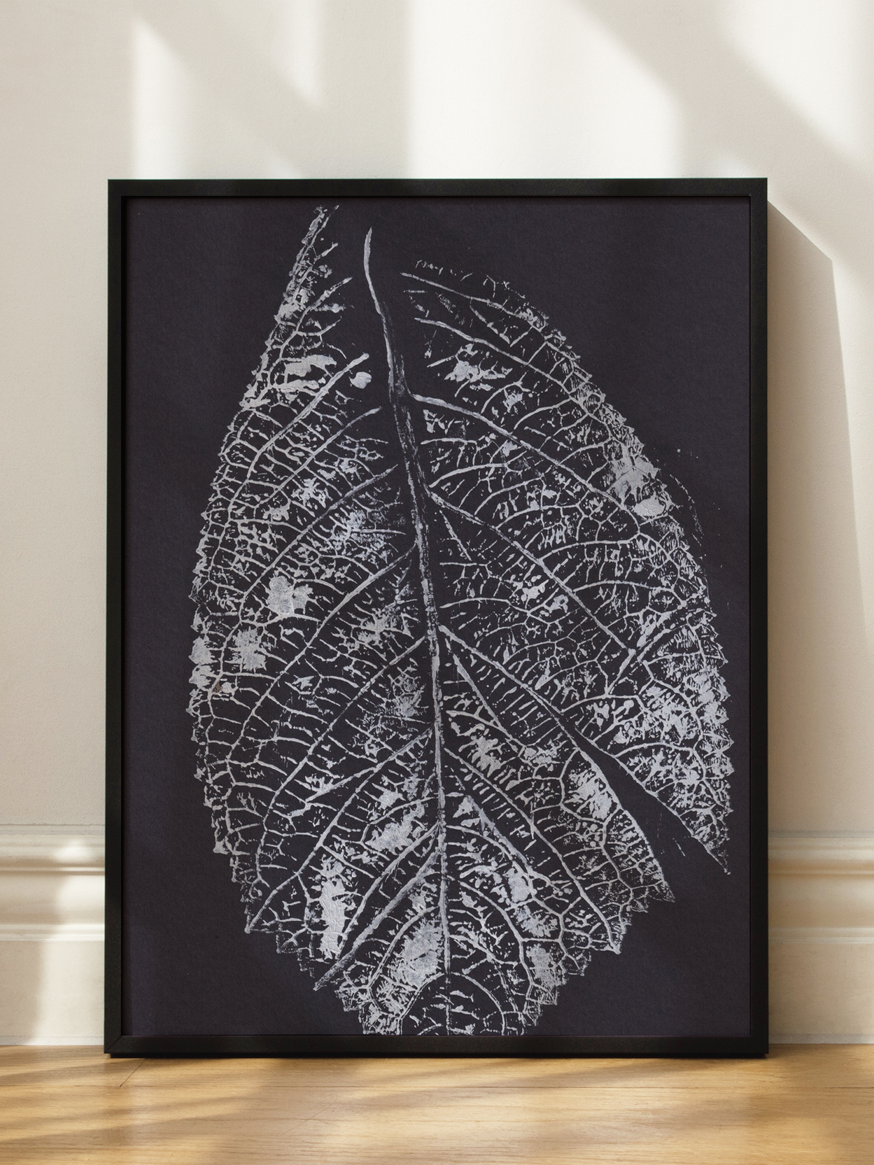 Monochrome Leaf Poster