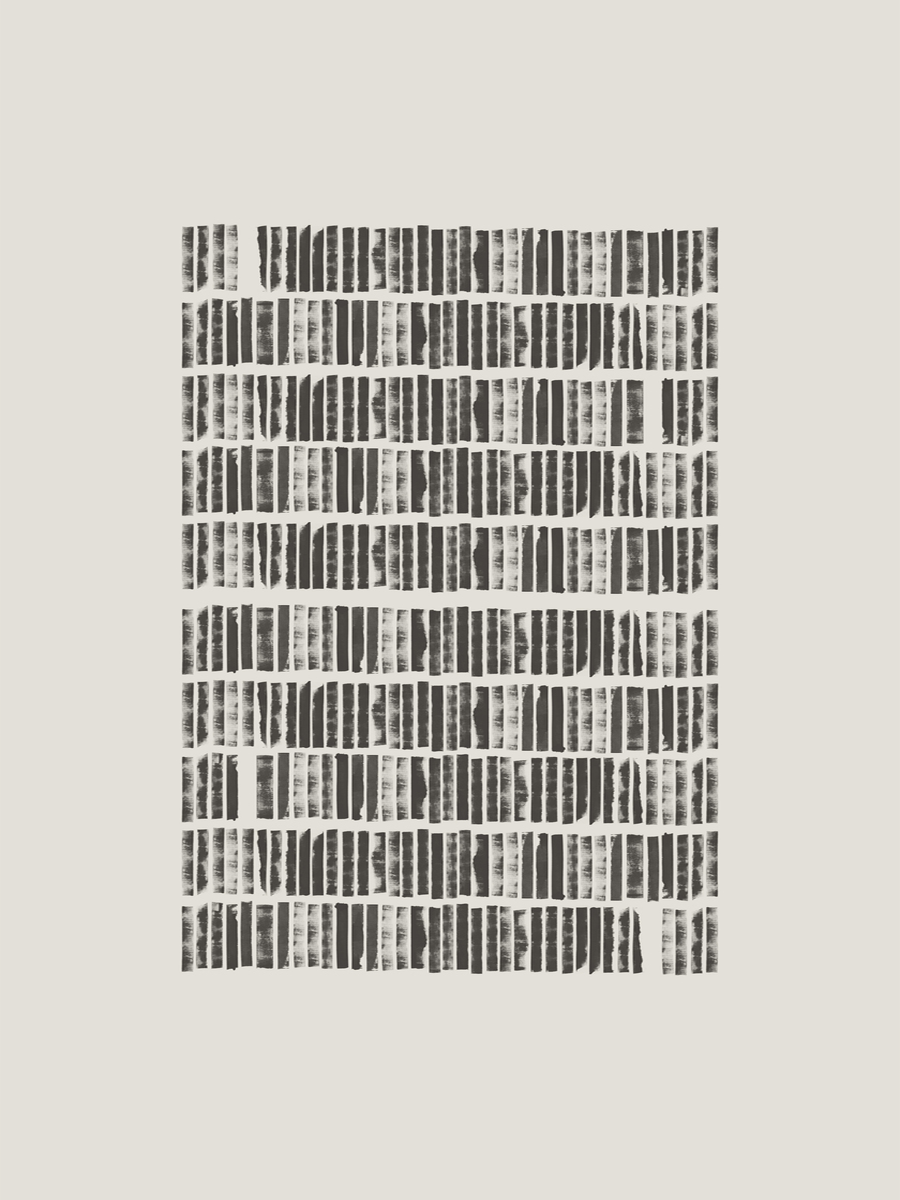 Schwarz-weiß-Quadrate auf beigem Hintergrund.