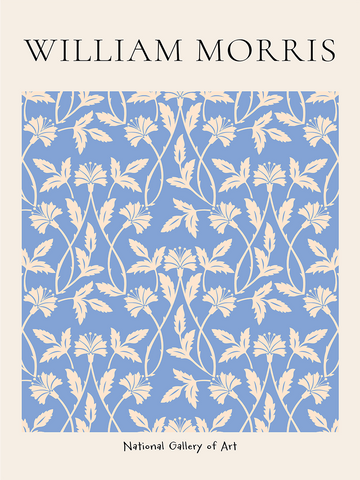 Grafische Illustration mit beigen Blumen auf hellblauem Hintergrund und Text darüber und darunter auf beigem Hintergrund.