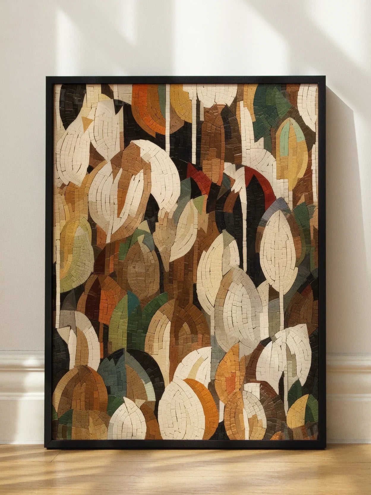 Mosaic Leaves Poster