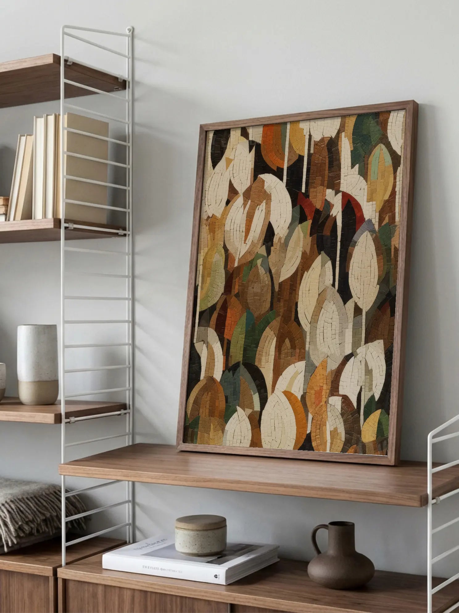 Mosaic Leaves Poster