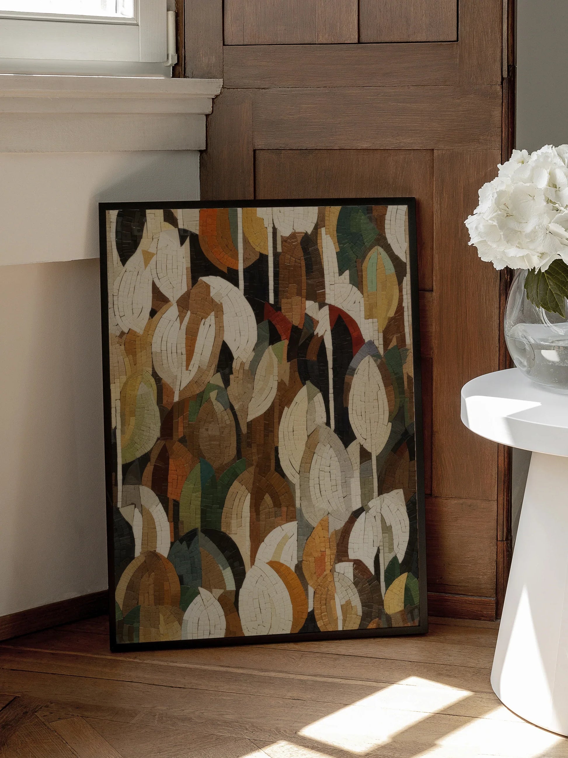 Mosaic Leaves Poster