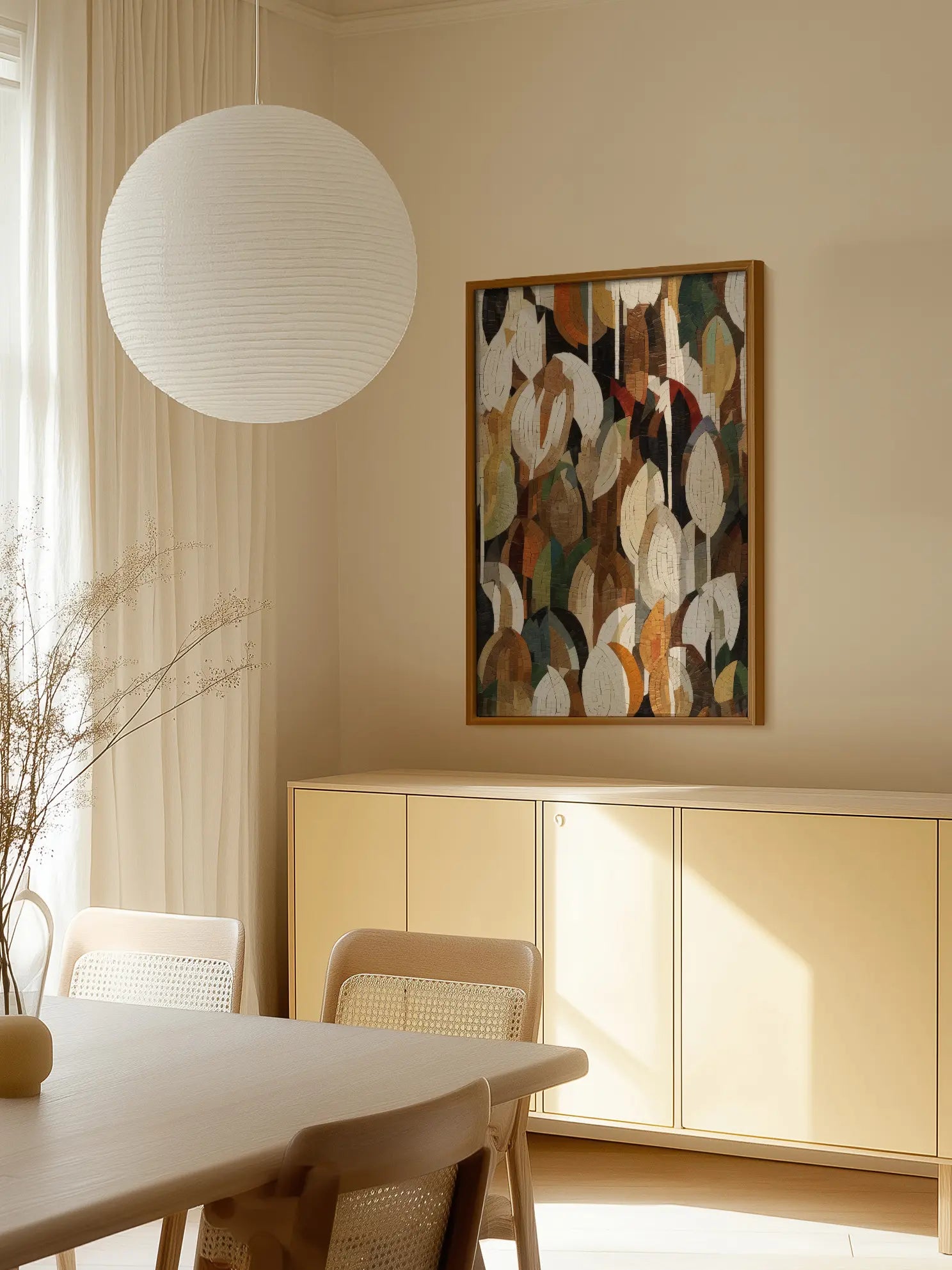 Mosaic Leaves Poster