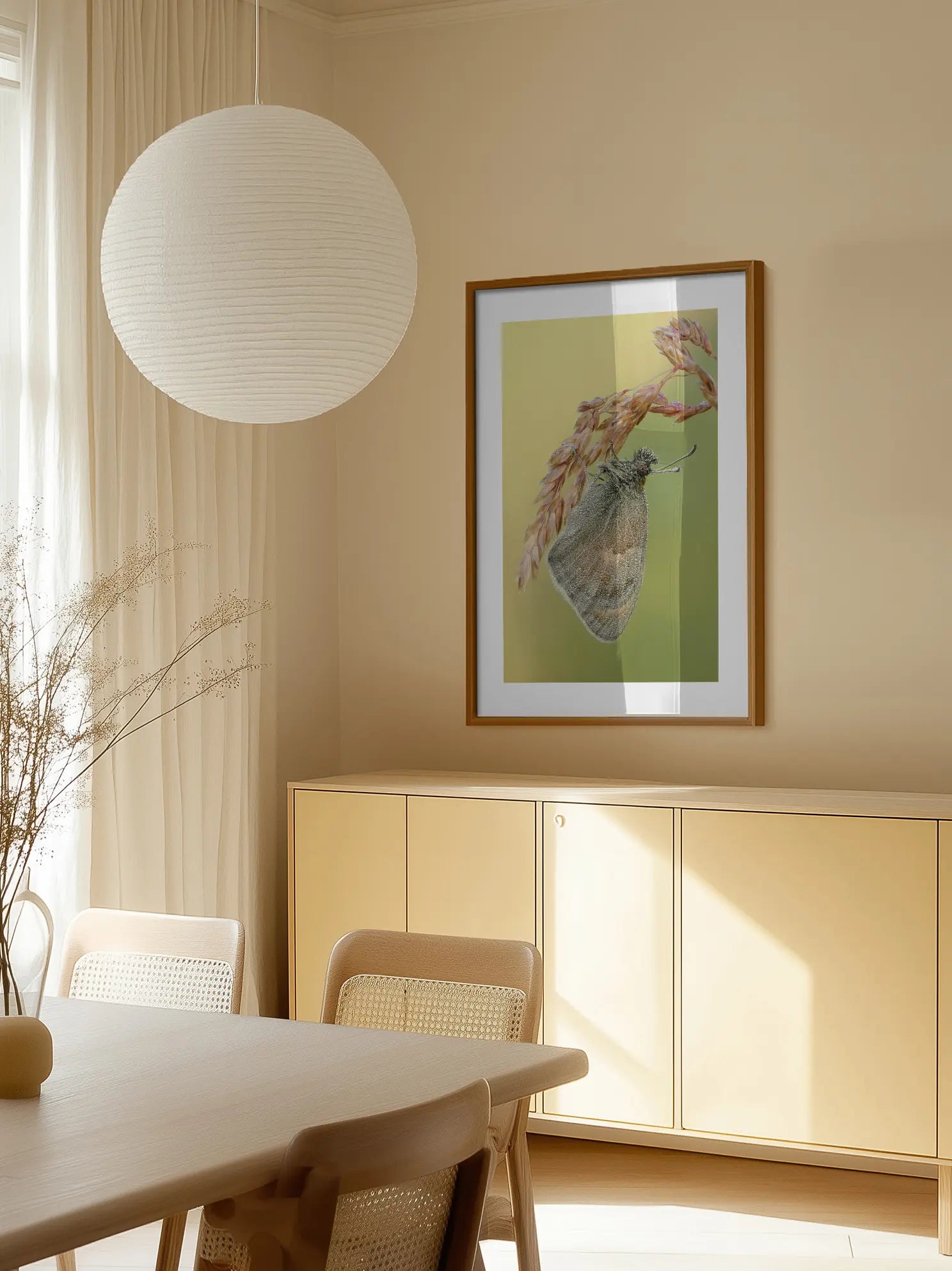Moth Grass Stem Poster