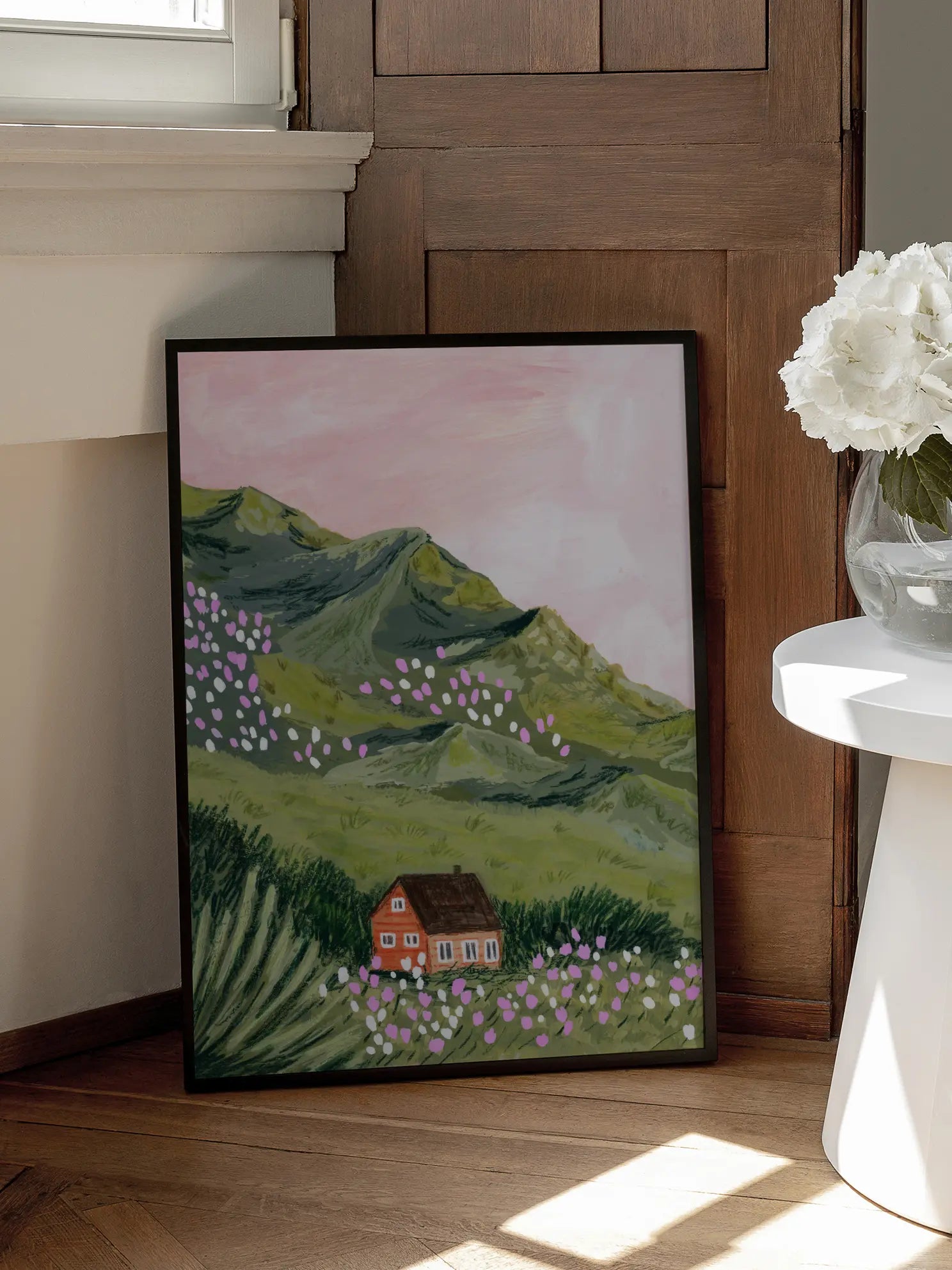 Mountain House Landscape Poster