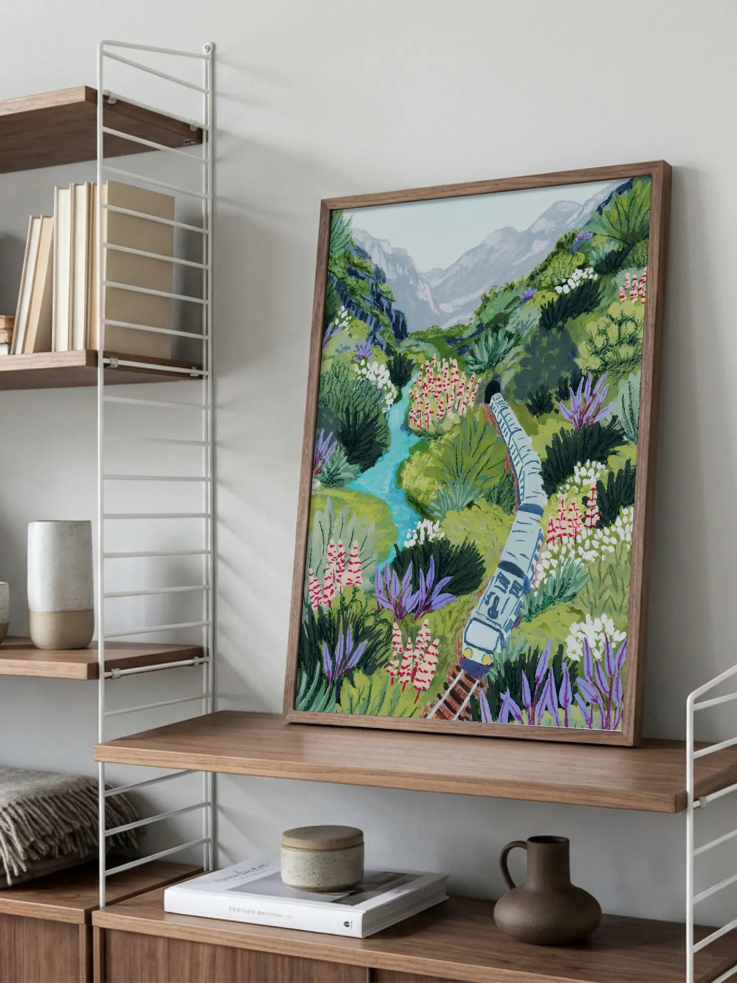 Mountain Valley River Poster