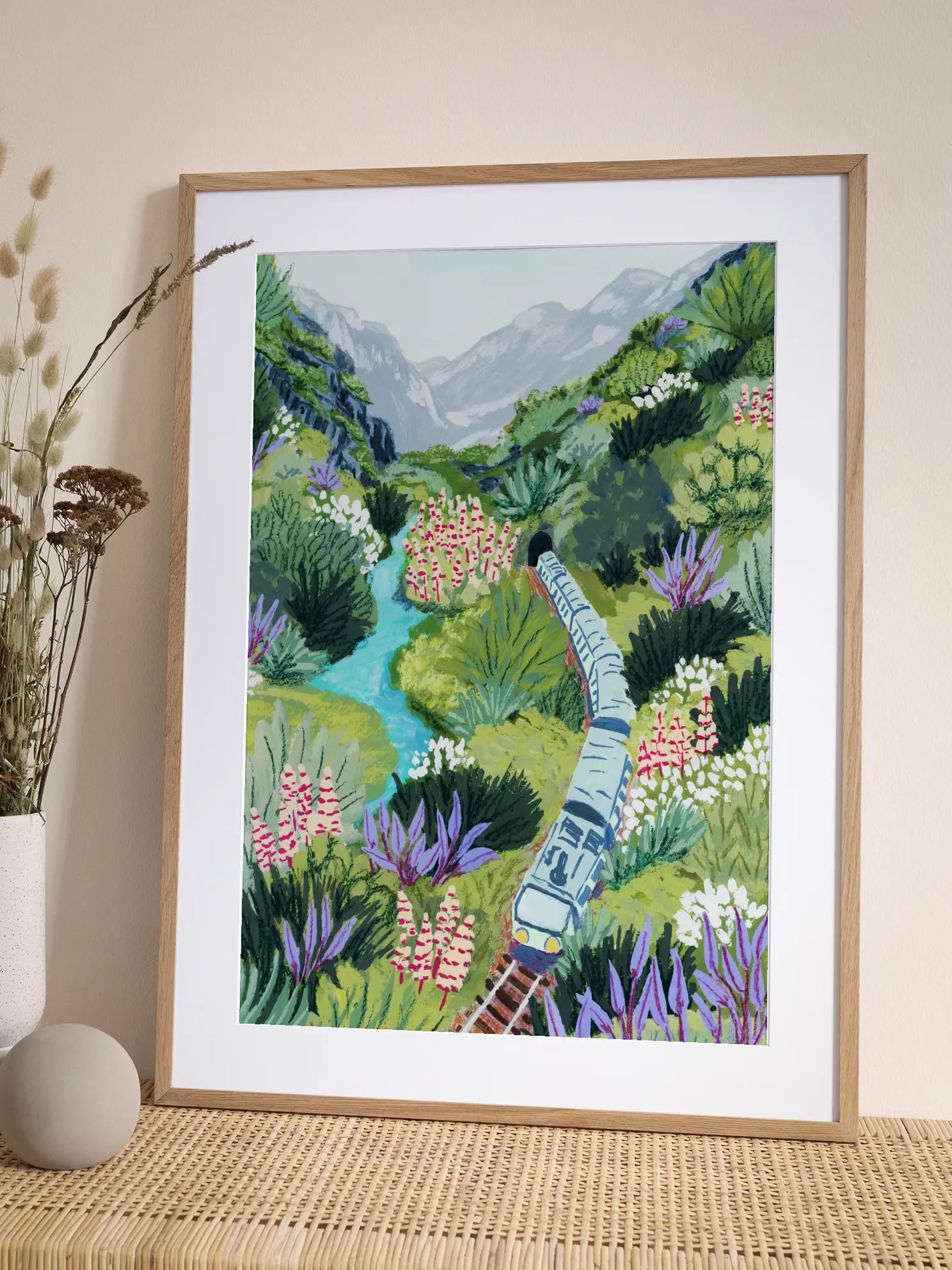 Mountain Valley River Poster