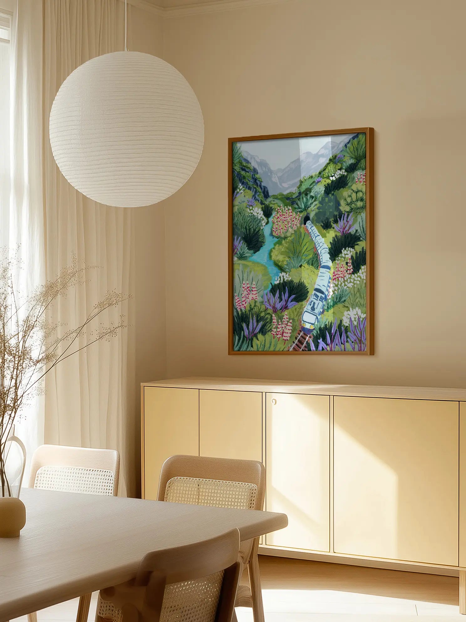 Mountain Valley River Poster