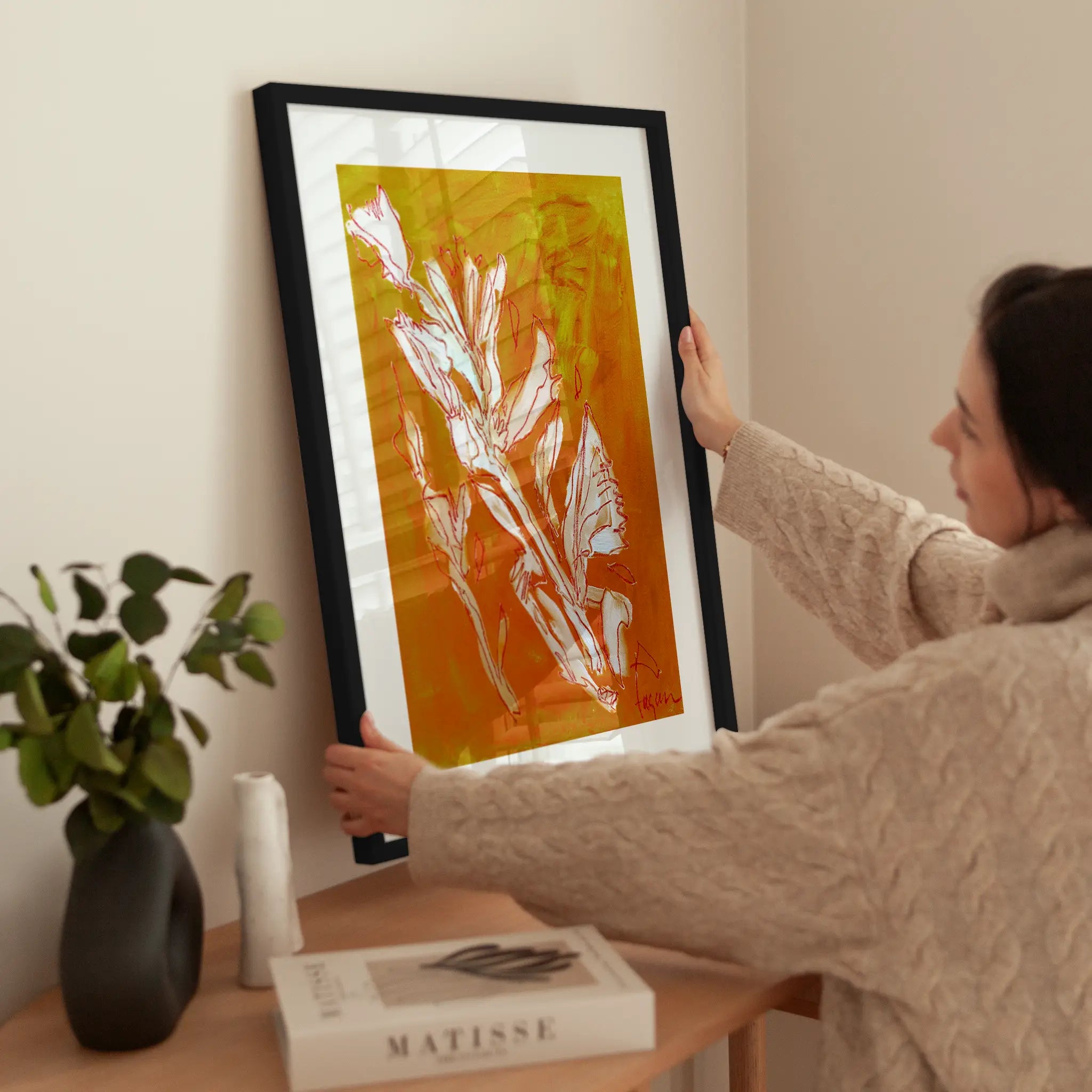 Mustard Flower wird aufgehängt