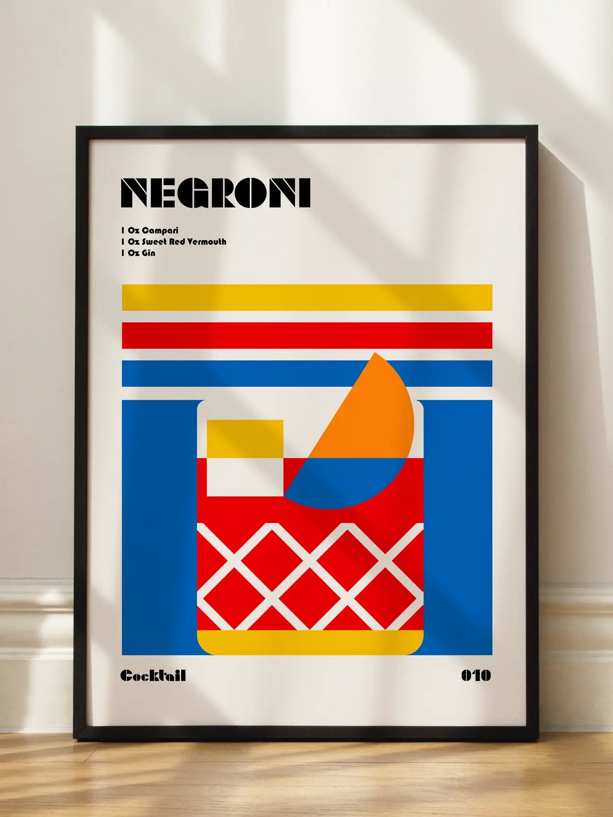 Negroni Cocktail Bauhaus Poster