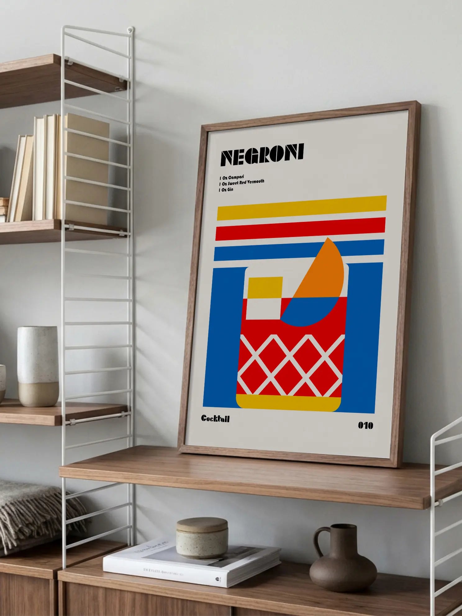 Negroni Cocktail Bauhaus Poster