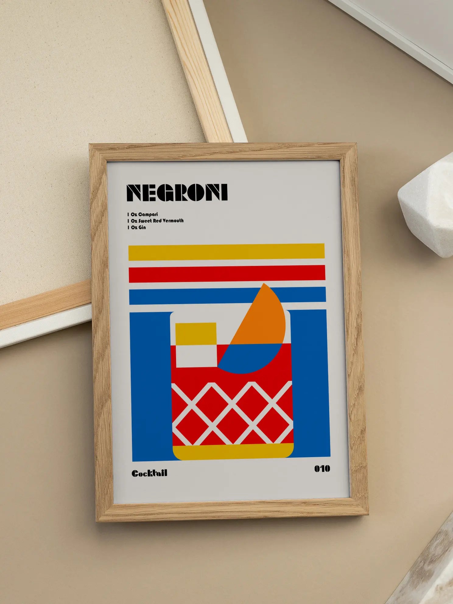Negroni Cocktail Bauhaus Poster