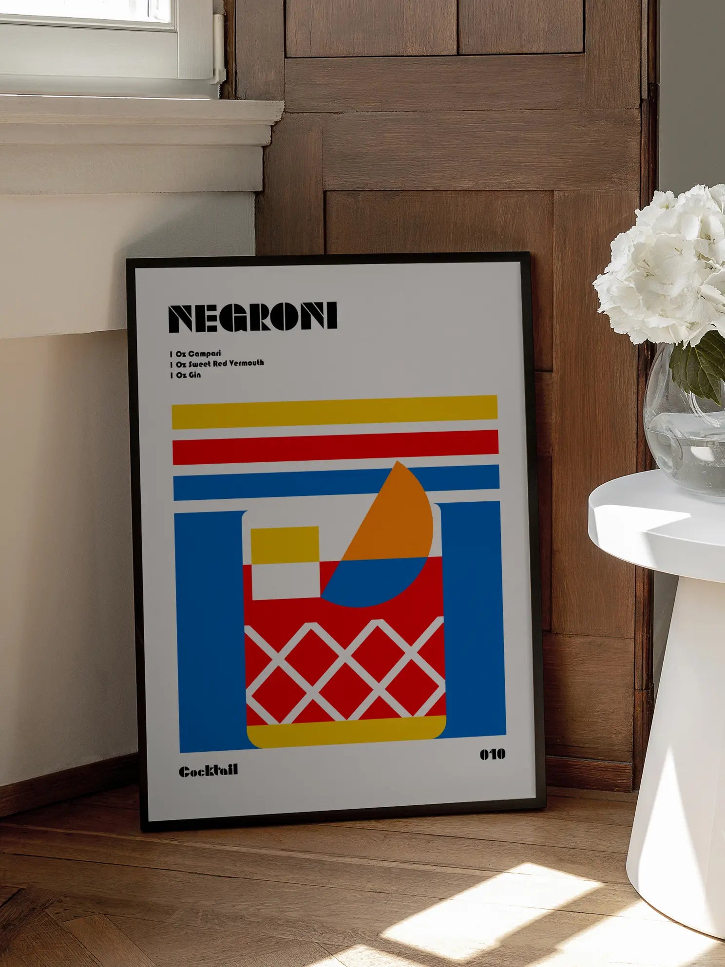 Negroni Cocktail Bauhaus Poster