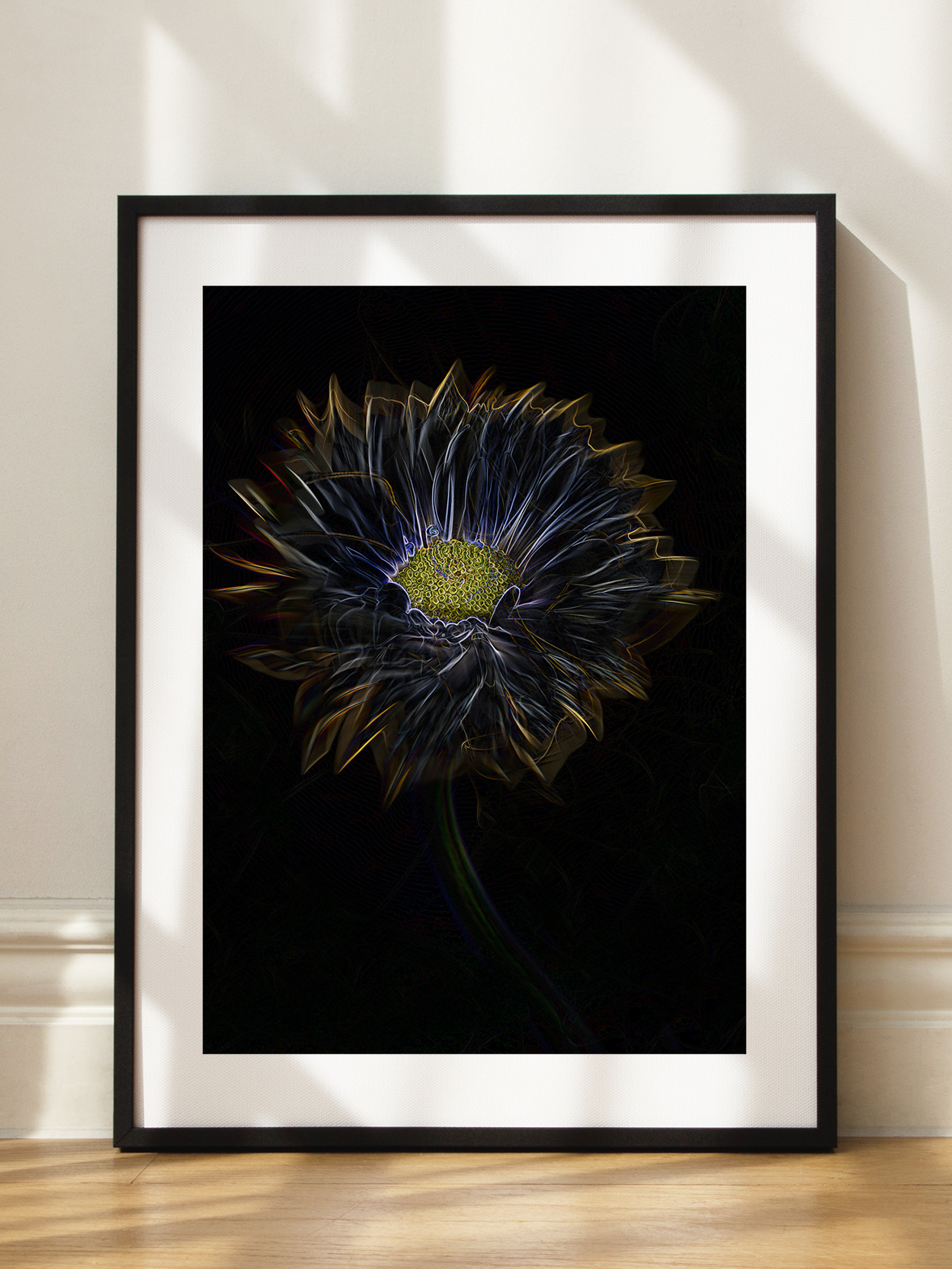 Neon Flower Poster