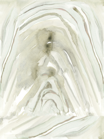 Abstraktes Poster mit weichen, wellenförmigen Linien in gedeckten Farben.