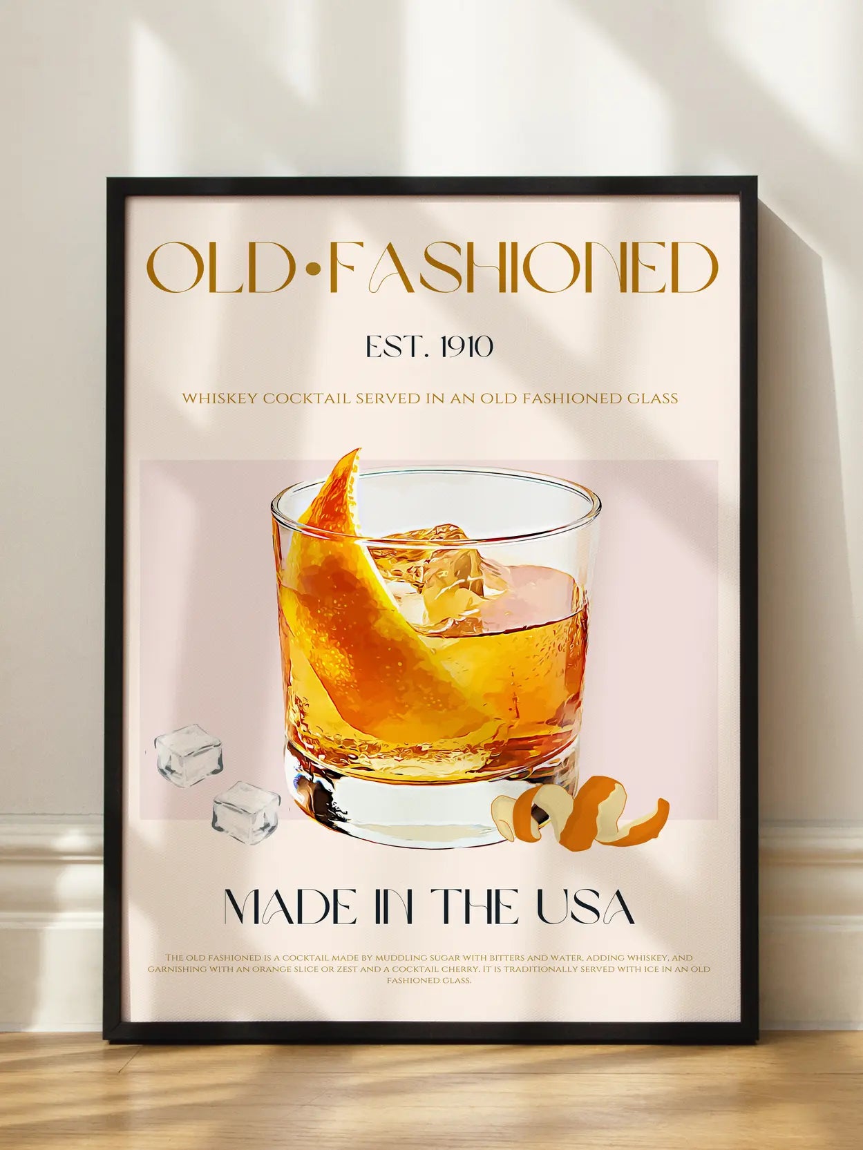 Old Fashioned Cocktail Poster