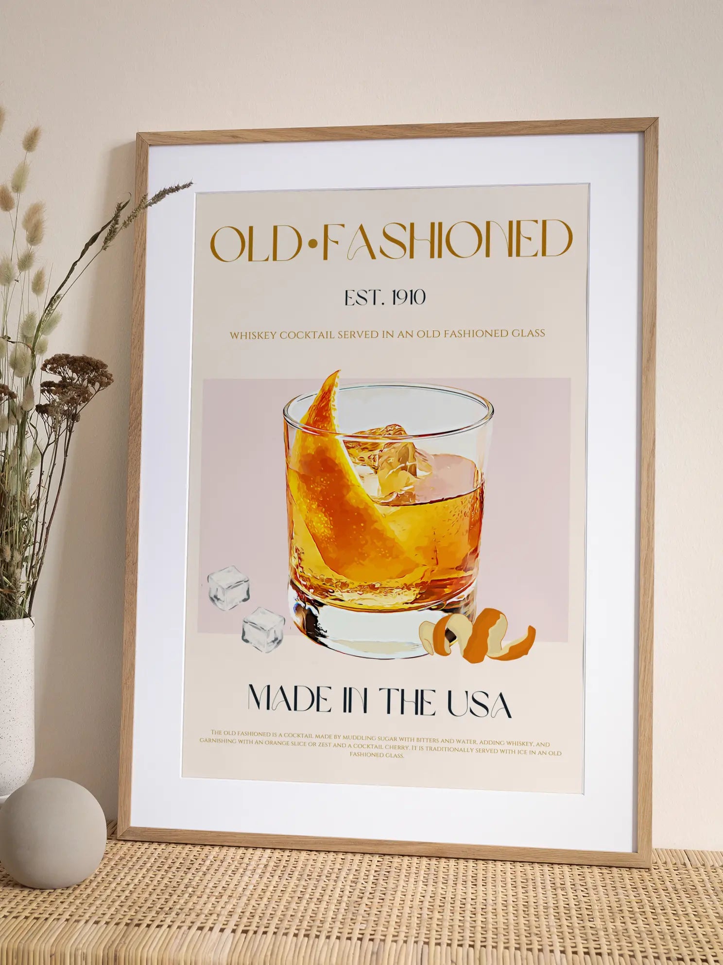 Old Fashioned Cocktail Poster
