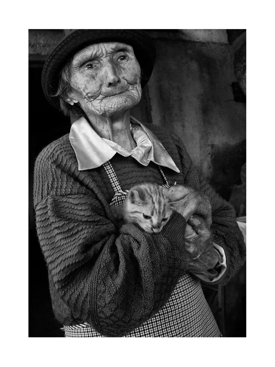Old Lady and Cat Poster