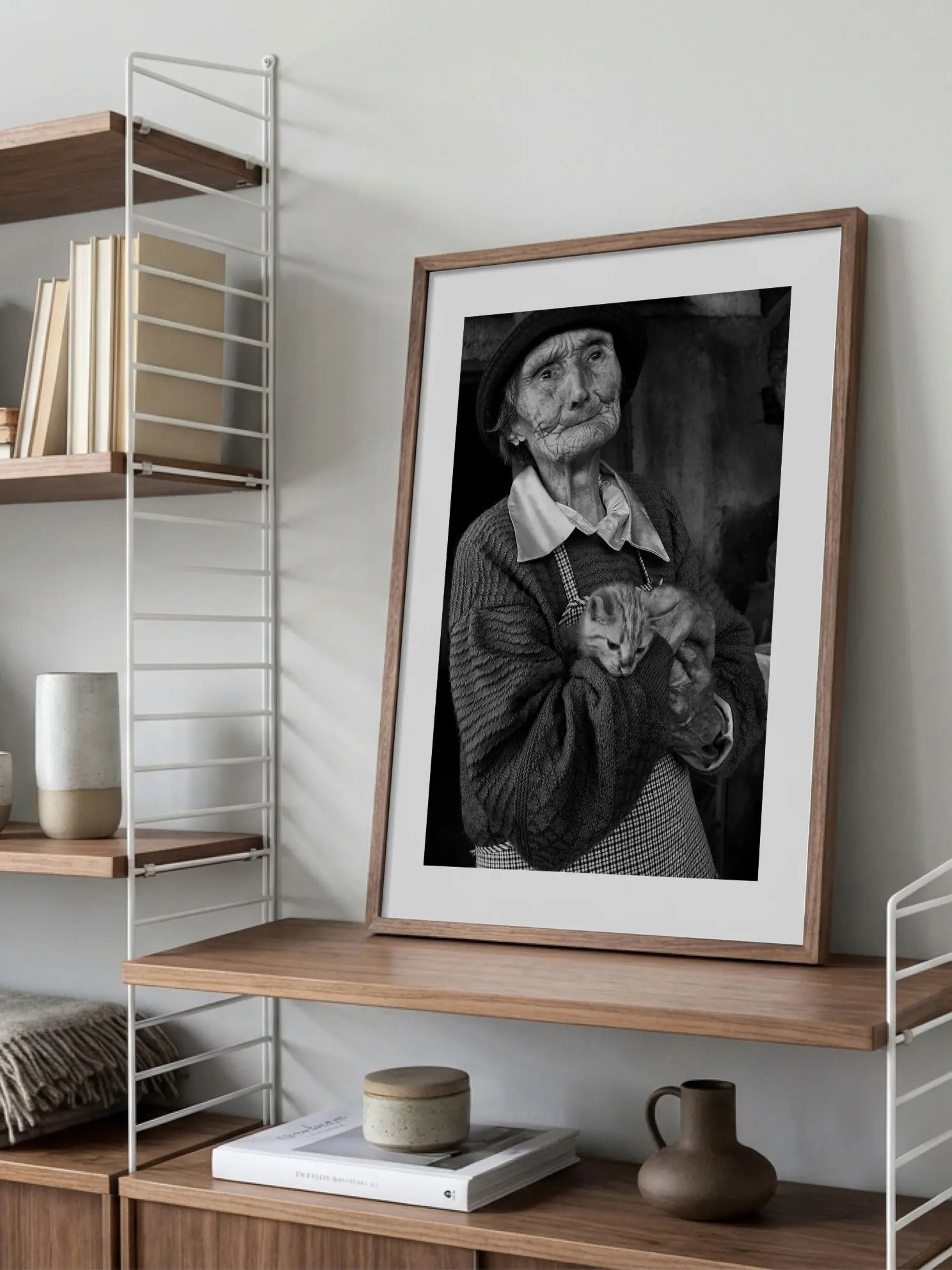 Old Lady and Cat Poster