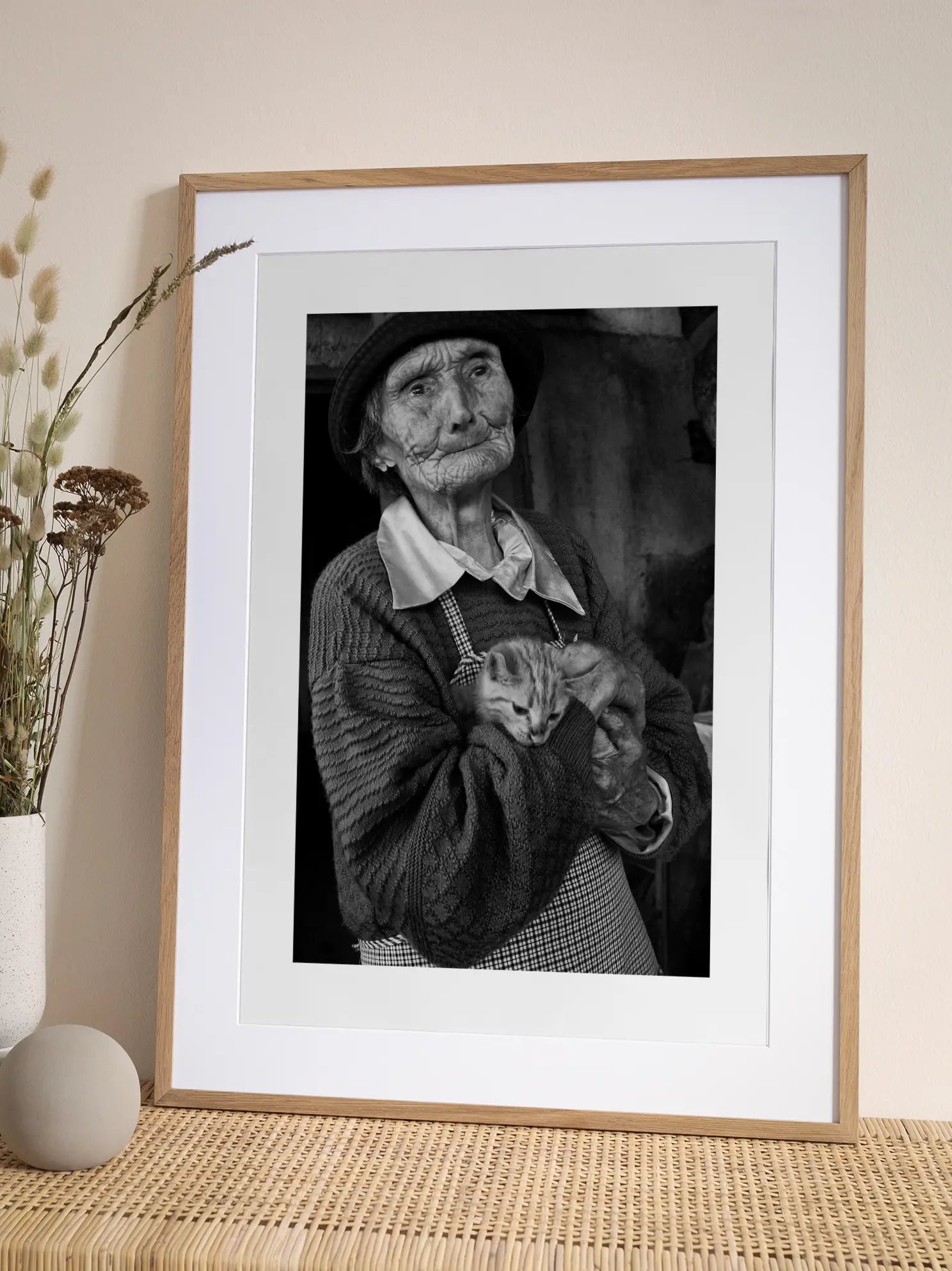 Old Lady and Cat Poster