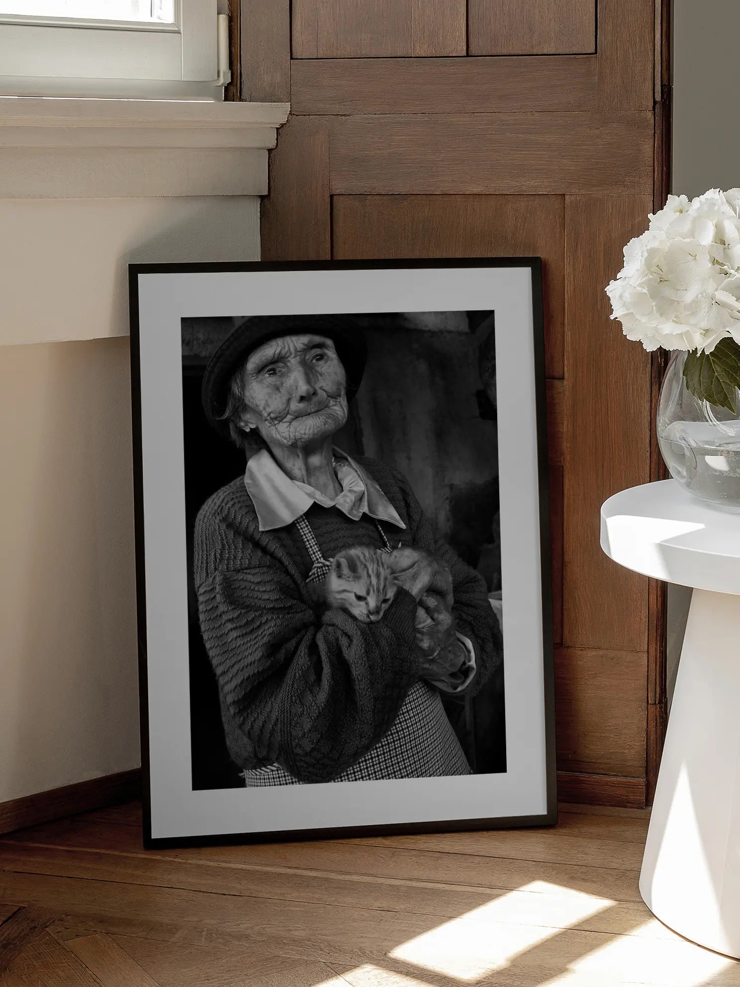 Old Lady and Cat Poster