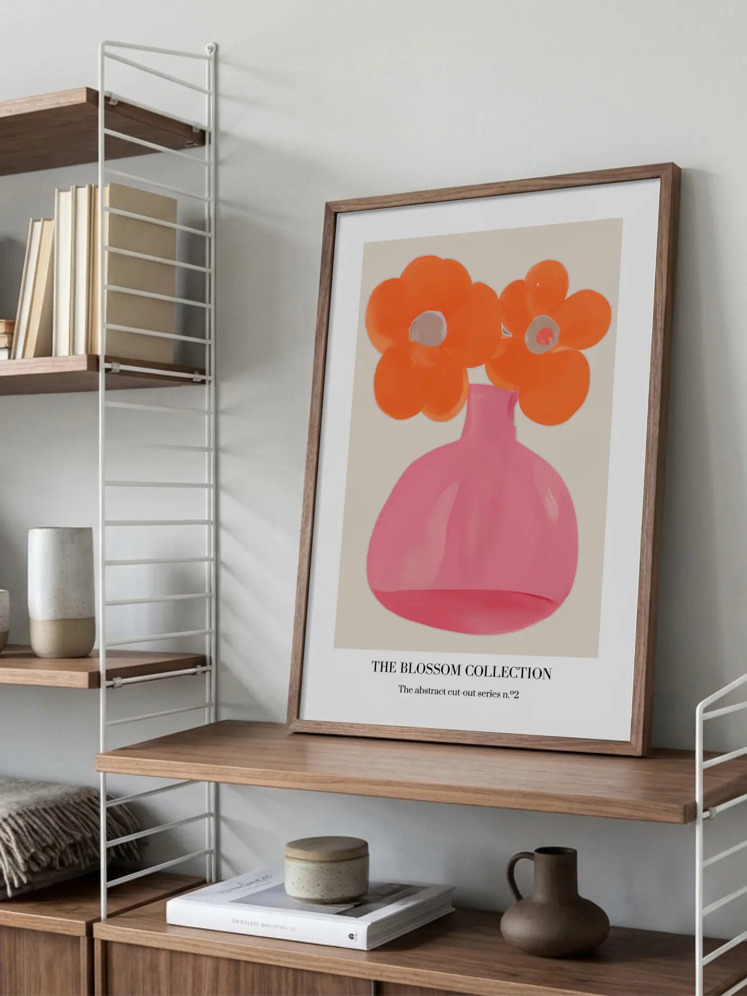 Orange Flower Vase Poster