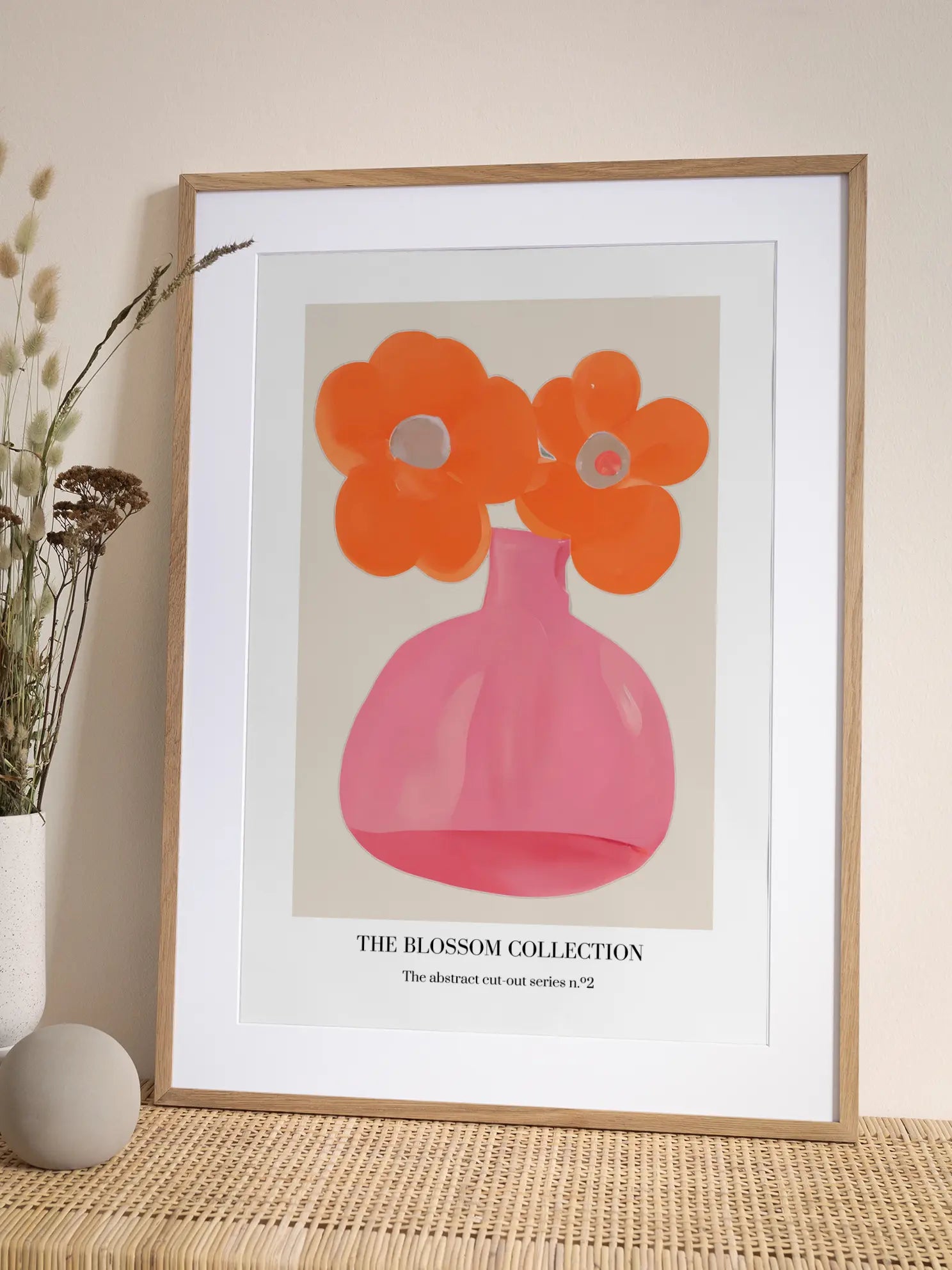 Orange Flower Vase Poster