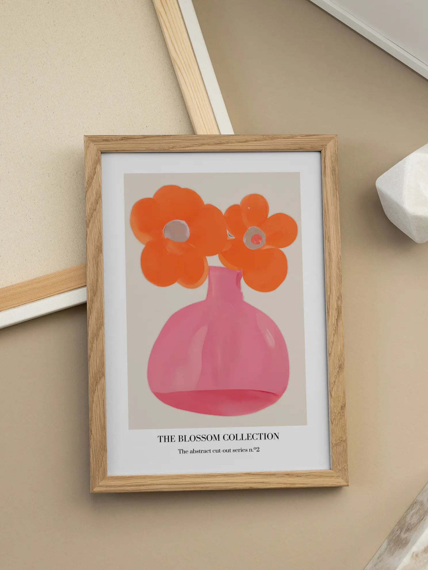 Orange Flower Vase Poster