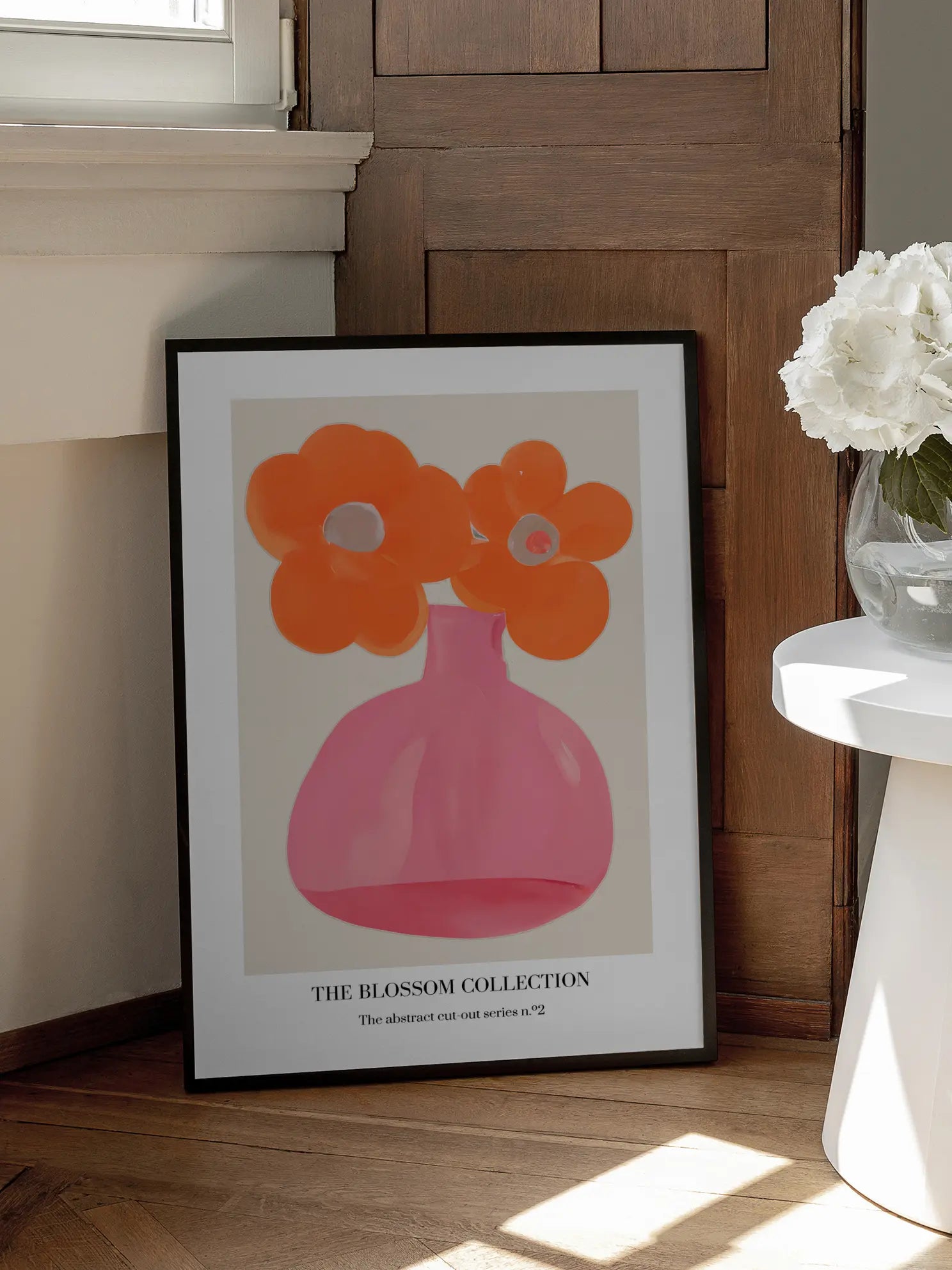 Orange Flower Vase Poster