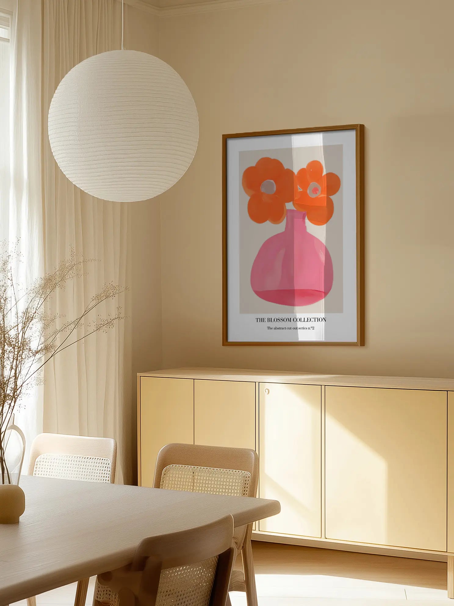 Orange Flower Vase Poster