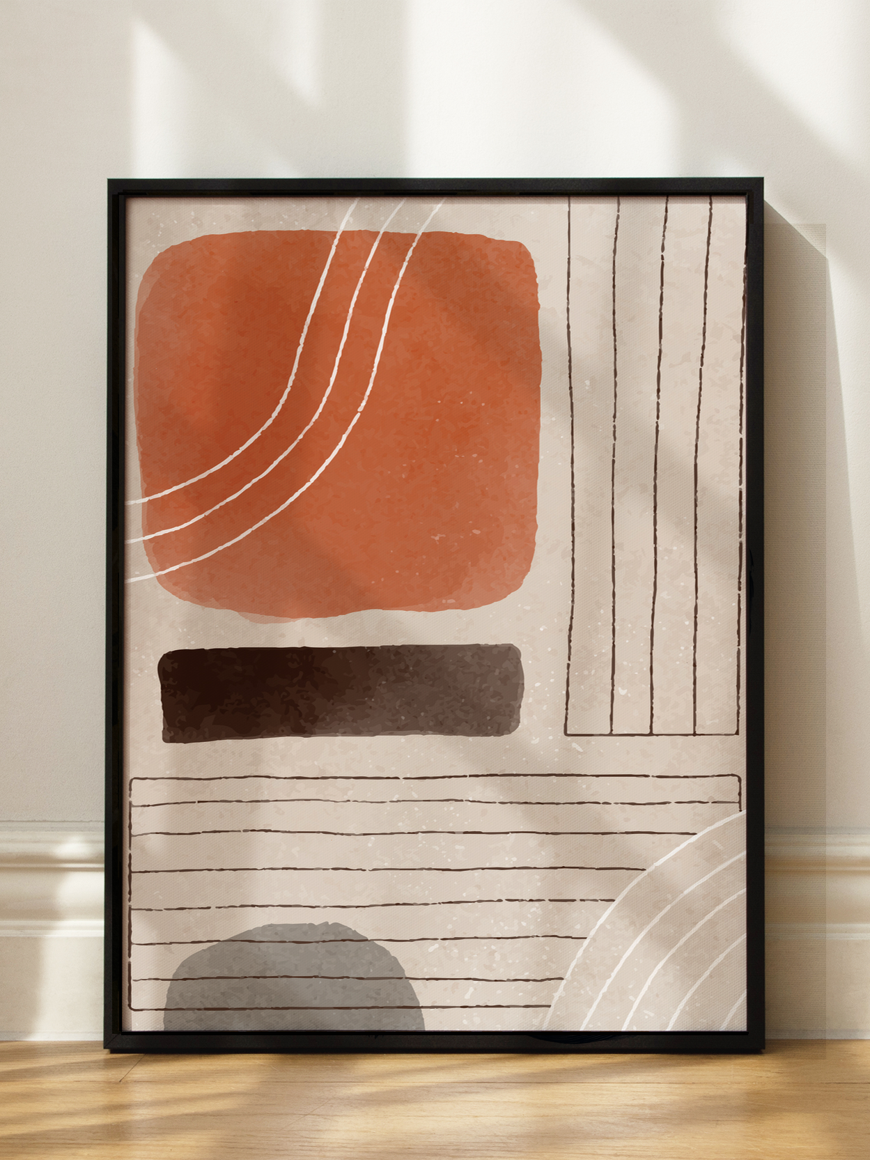 Orange Minimal Shapes No1