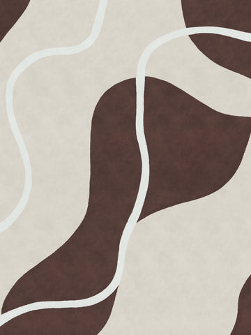 Poster mit wellenförmigem Muster in Braun und Beige.