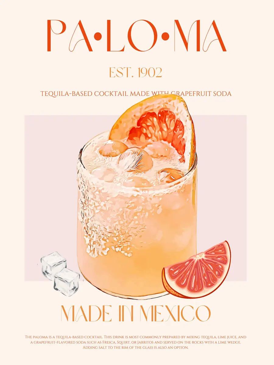 Paloma Cocktail Poster