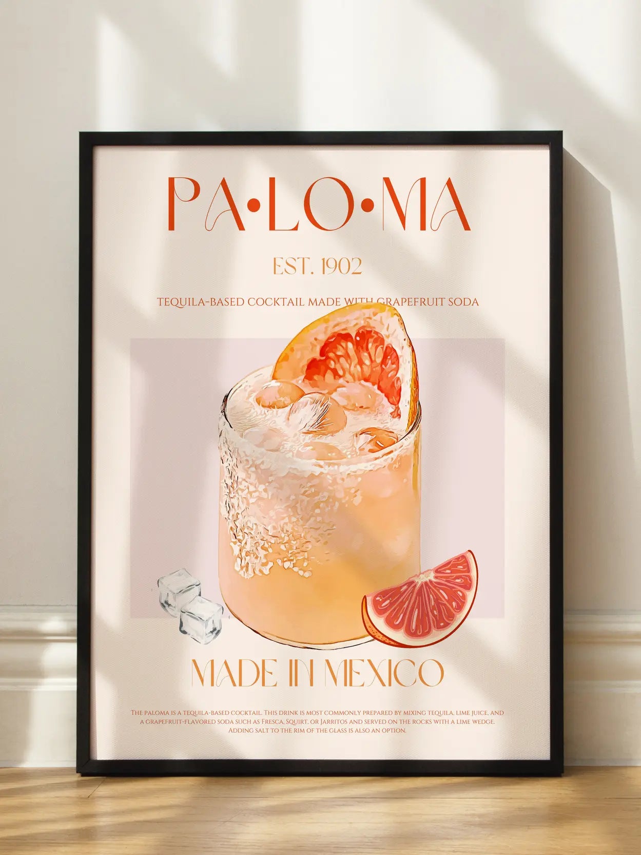 Paloma Cocktail Poster