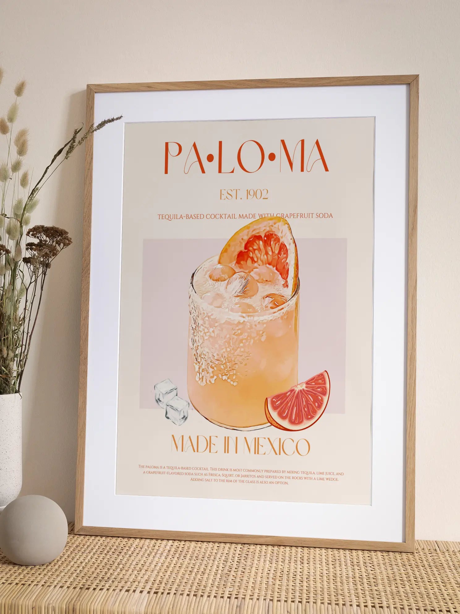 Paloma Cocktail Poster
