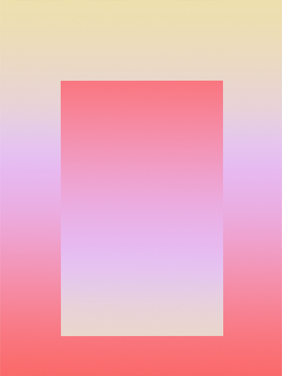 Poster mit einem Pastellfarbverlauf in Rosa, Lila und Gelb.