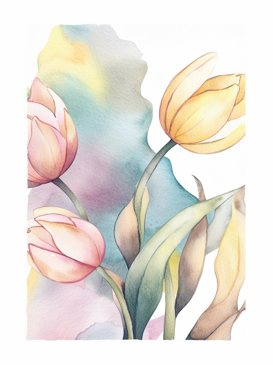 Pastel Tulips Poster