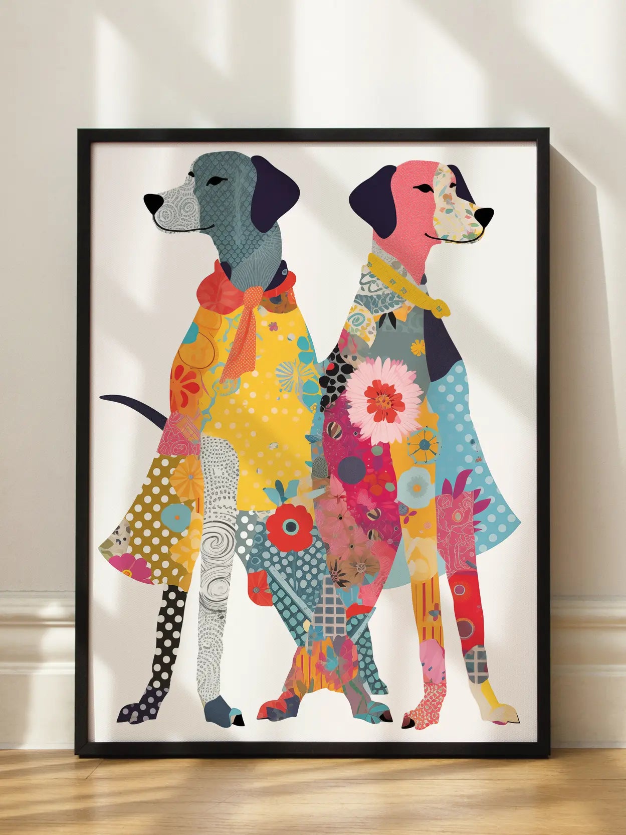 Patchwork Dogs Poster