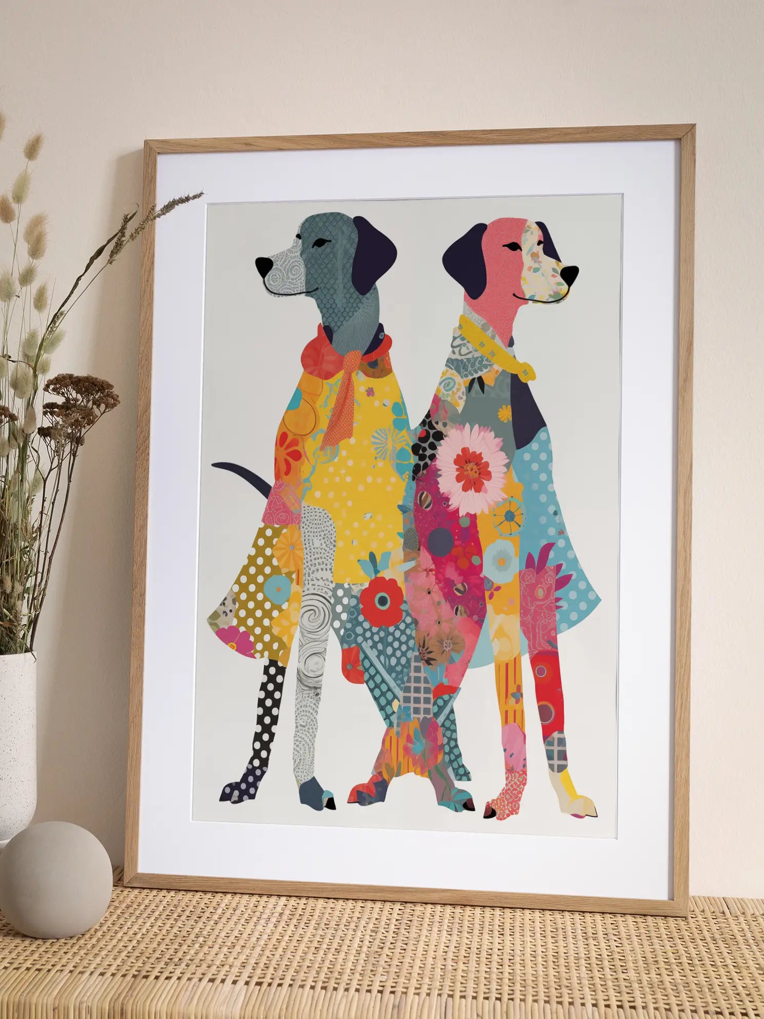 Patchwork Dogs Poster