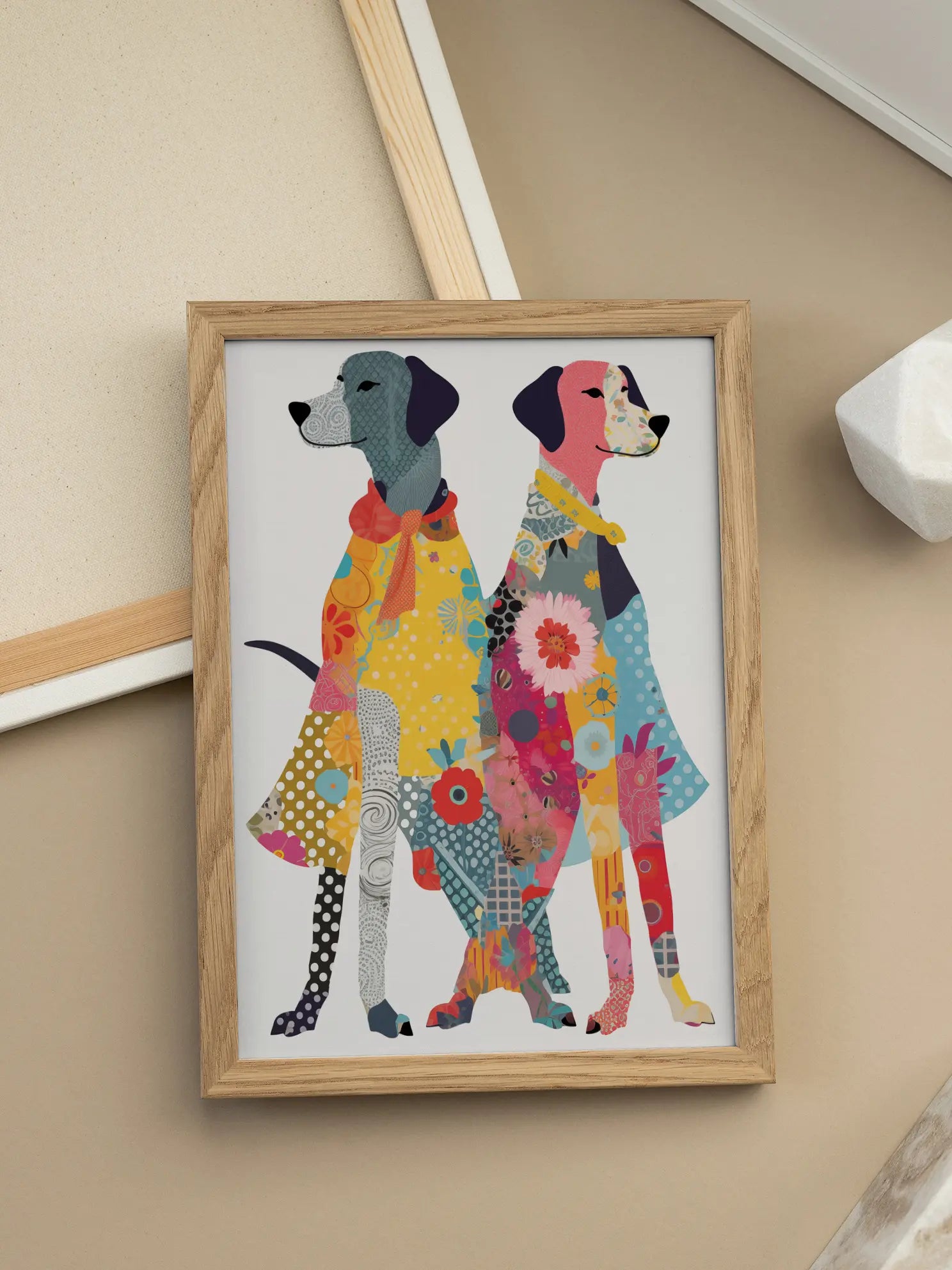 Patchwork Dogs Poster
