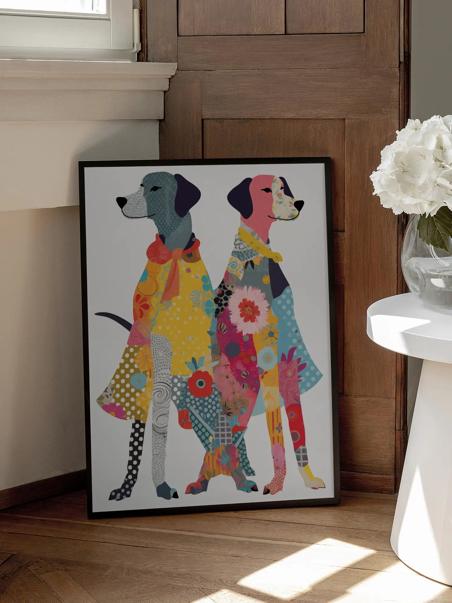 Patchwork Dogs Poster