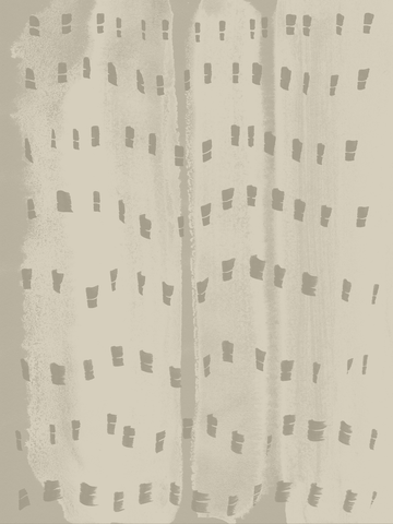 Abstraktes Poster mit beigem Hintergrund und gepunktetem Muster.