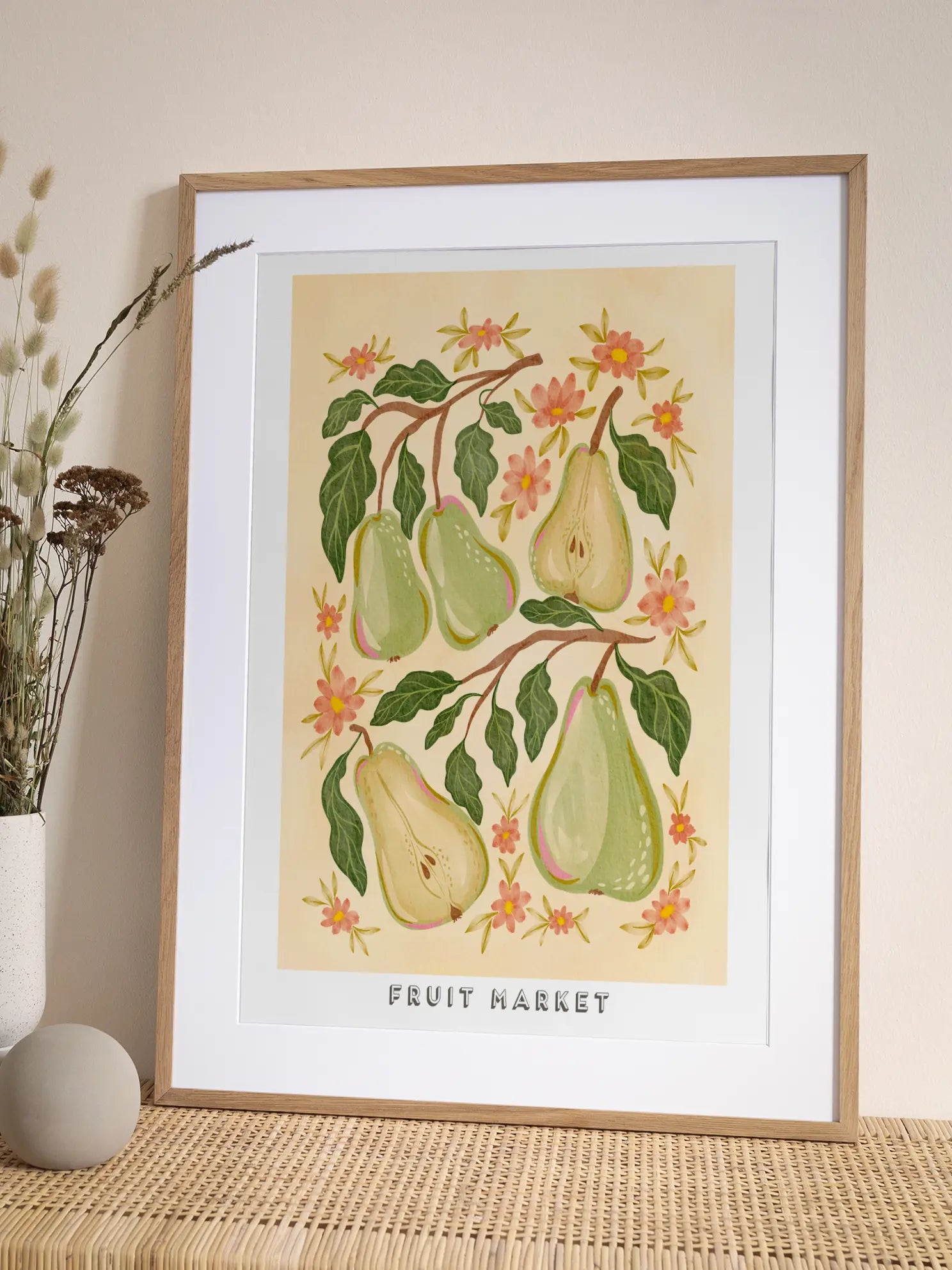 Pear Botanical Illustration Poster
