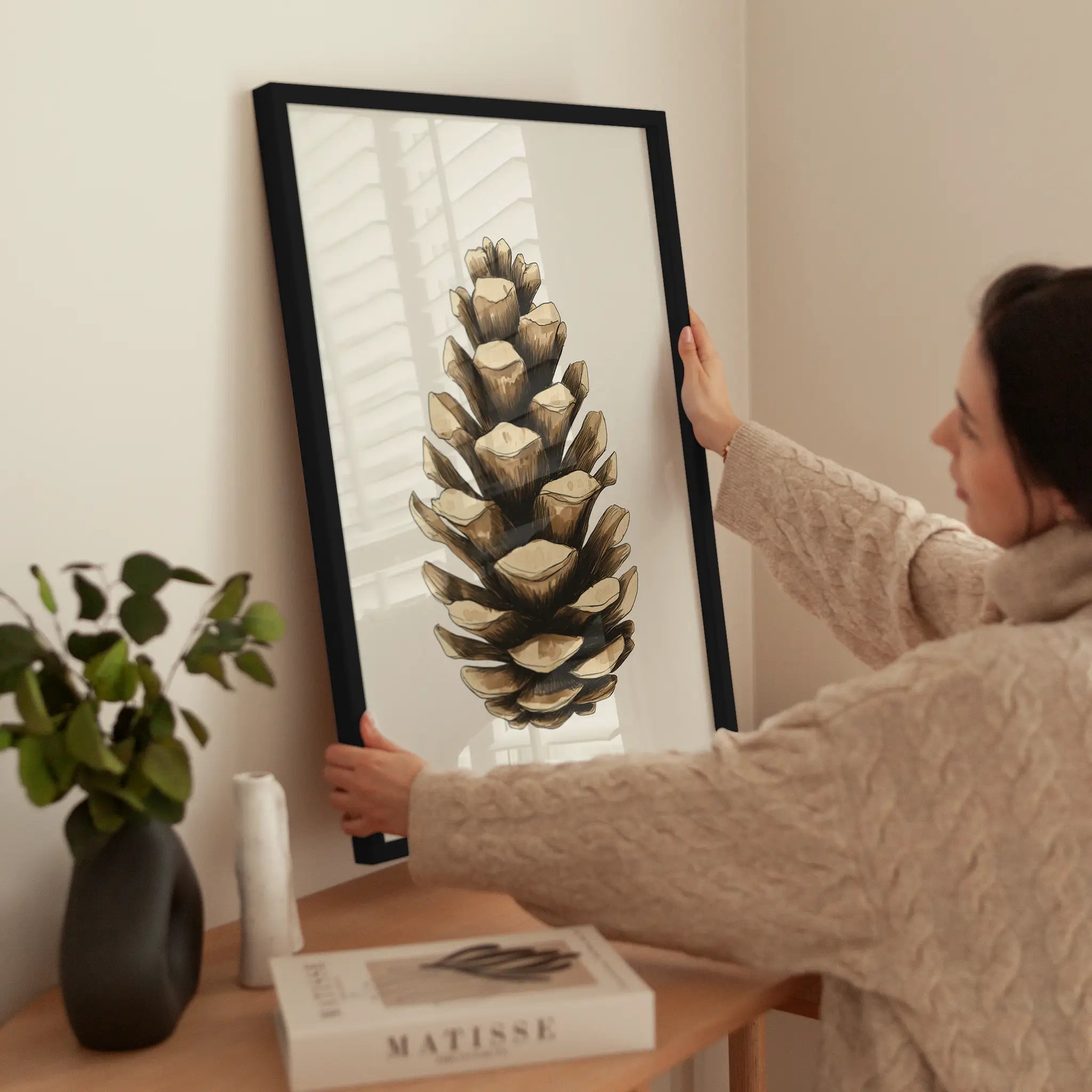Pine Cone wird aufgehängt