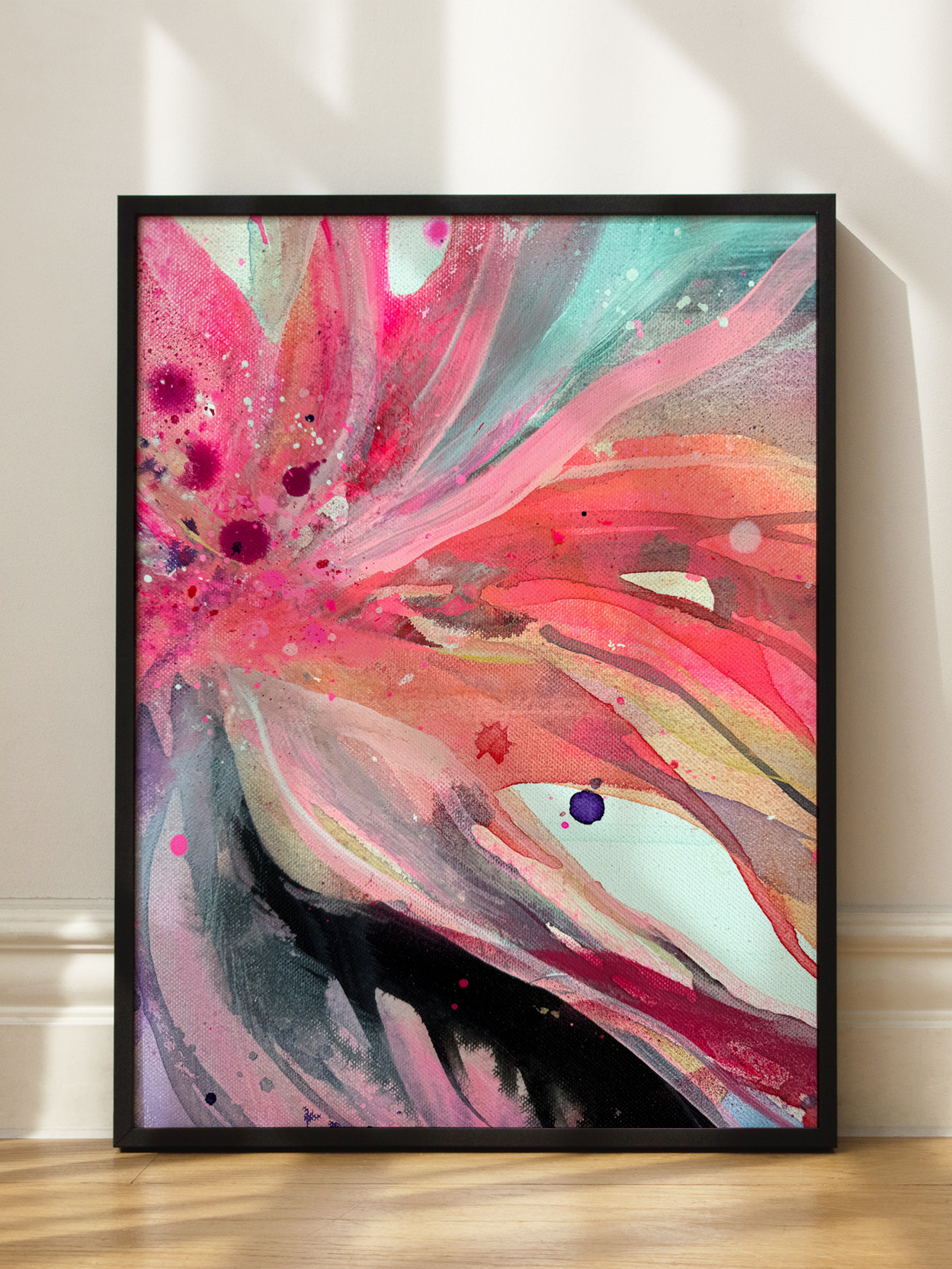 Pink Abstract Flower Poster