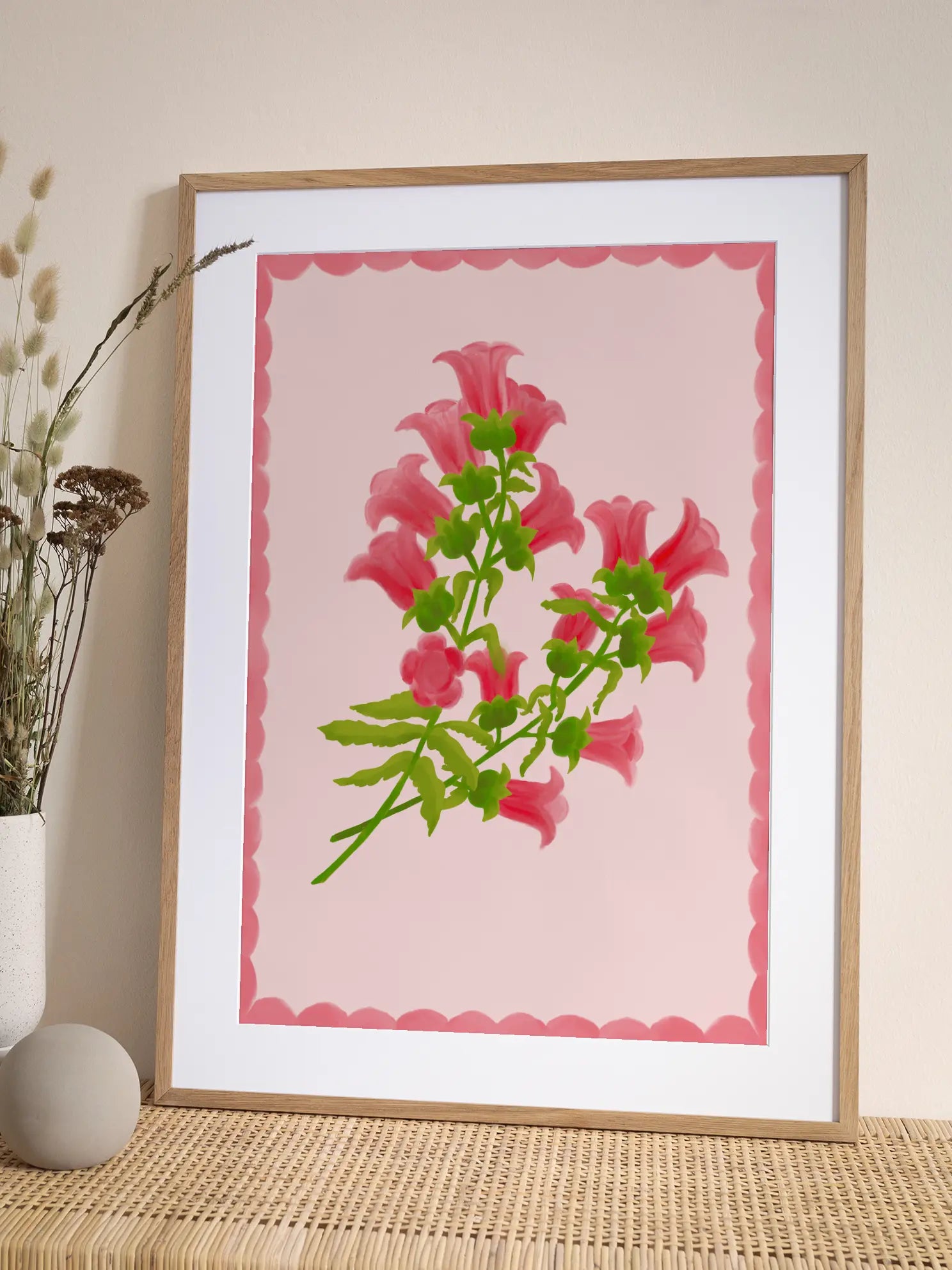 Pink Flower Branch Poster