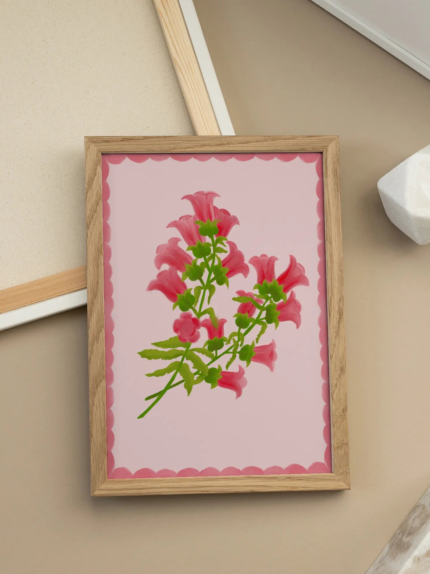 Pink Flower Branch Poster